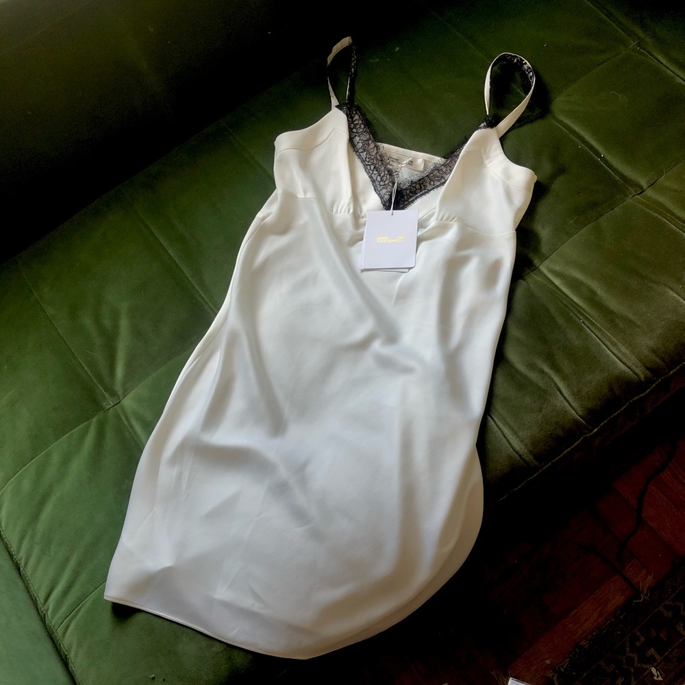 DVF Margarit Lace-trim Slip Dress White